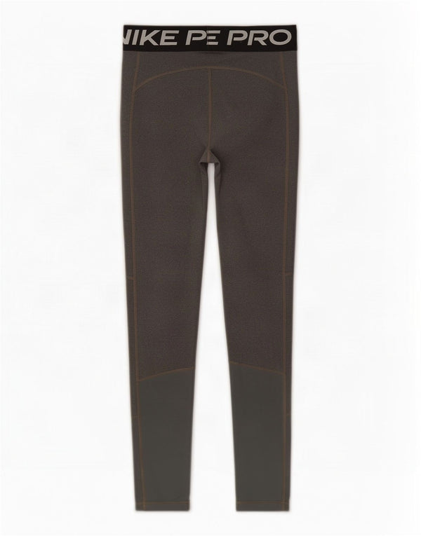 Nike Girls Dri Fit Graphic Leggings 12-13 Years Large Grey Colourblock