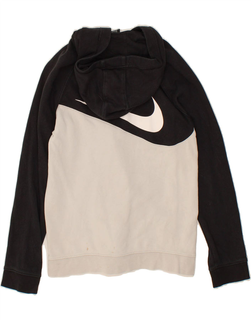 NIKE Boys Graphic Zip Hoodie Sweater 13-14 Years XL Black Colourblock Vintage Nike and Second-Hand Nike from Messina Hembry 