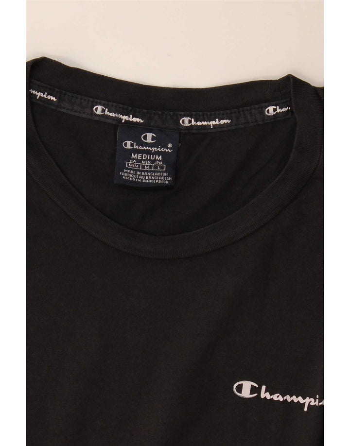 Champion Mens T-Shirt Top Medium Black