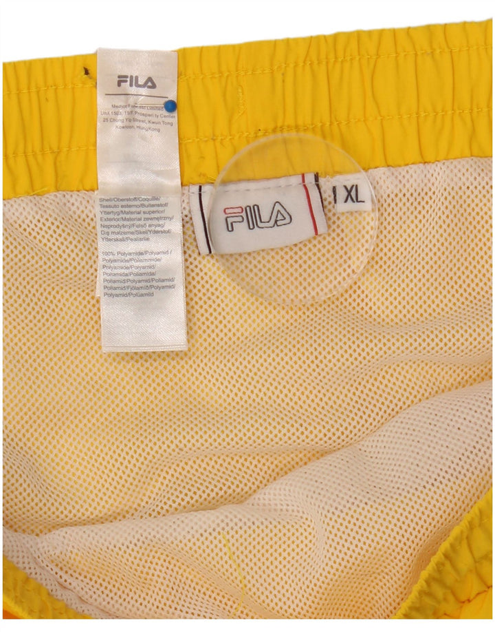 Fila Mens Graphic Swimming Shorts XL  Yellow Colourblock Polyamide