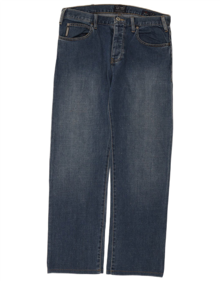 Armani Jeans Mens Regular Straight Jeans W33 L30 Blue Cotton