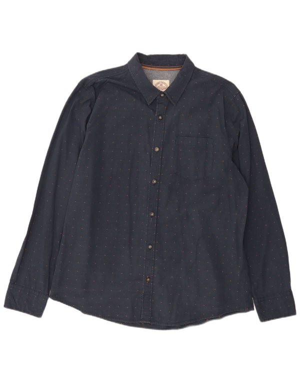 Fat Face Mens Regular Fit Shirt XL Navy Blue Spotted Cotton