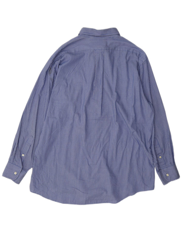Chaps Mens Shirt Size 16 1/2 Large Blue Pinstripe Cotton