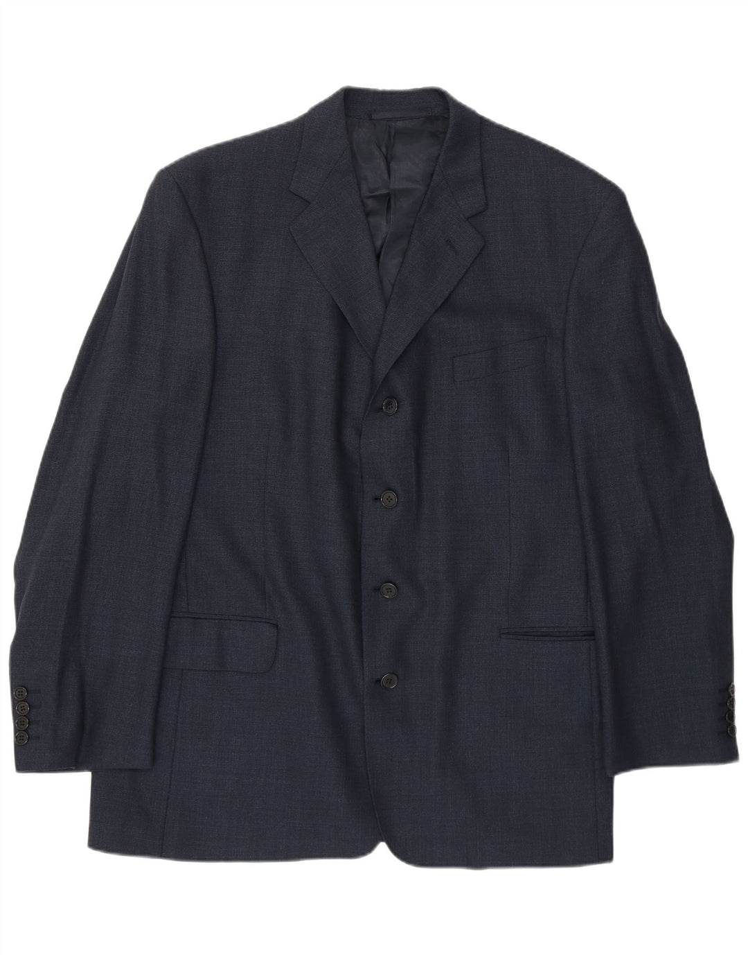 JAEGER Mens 4 Button Blazer Jacket IT 54 2XL Navy Blue Wool