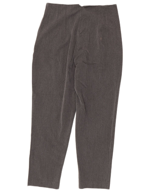 Zara Womens High Waist Crop Suit Trousers Medium W28 L25 Grey Polyester