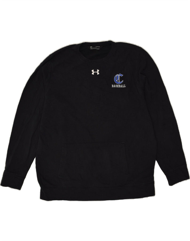 UNDER ARMOUR Mens Cold Gear Graphic Sweatshirt Jumper XL Black Cotton Vintage Under Armour and Second-Hand Under Armour from Messina Hembry 