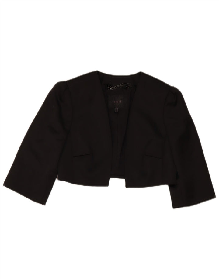 Coast Womens 3/4 Sleeve Bolero Jacket UK 8 Small Black Polyester