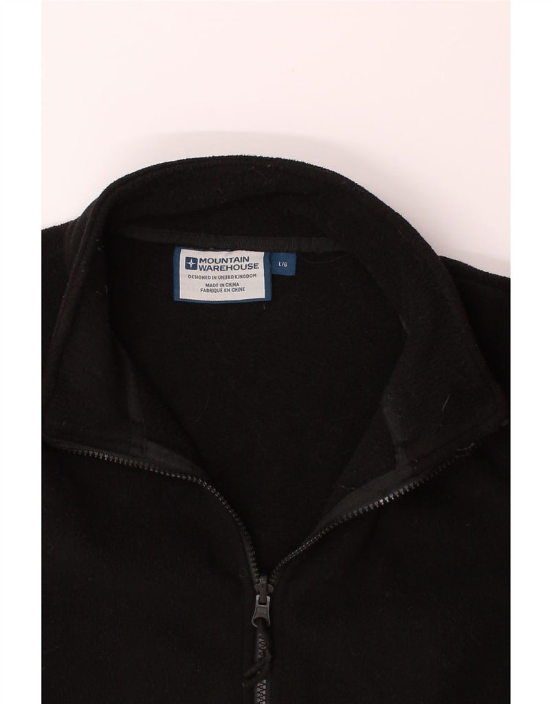 MOUNTAIN WAREHOUSE Mens Fleece Jacket UK 40 Large Black Polyester Vintage Mountain Warehouse and Second-Hand Mountain Warehouse from Messina Hembry 