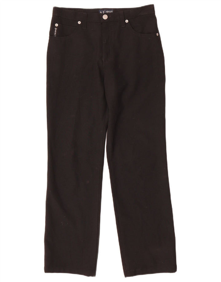 Armani Womens Straight Casual Trousers W27 L27 Black