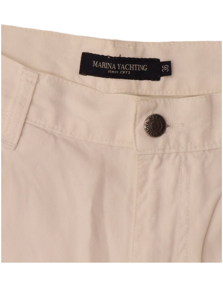 MARINA YACHTING Mens Straight Casual Trousers W36 L31 White Cotton