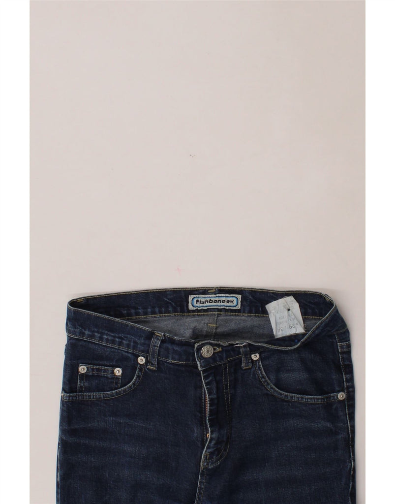 FISHBONE Womens Flared Jeans W29 L34 Blue Cotton Vintage Fishbone and Second-Hand Fishbone from Messina Hembry 
