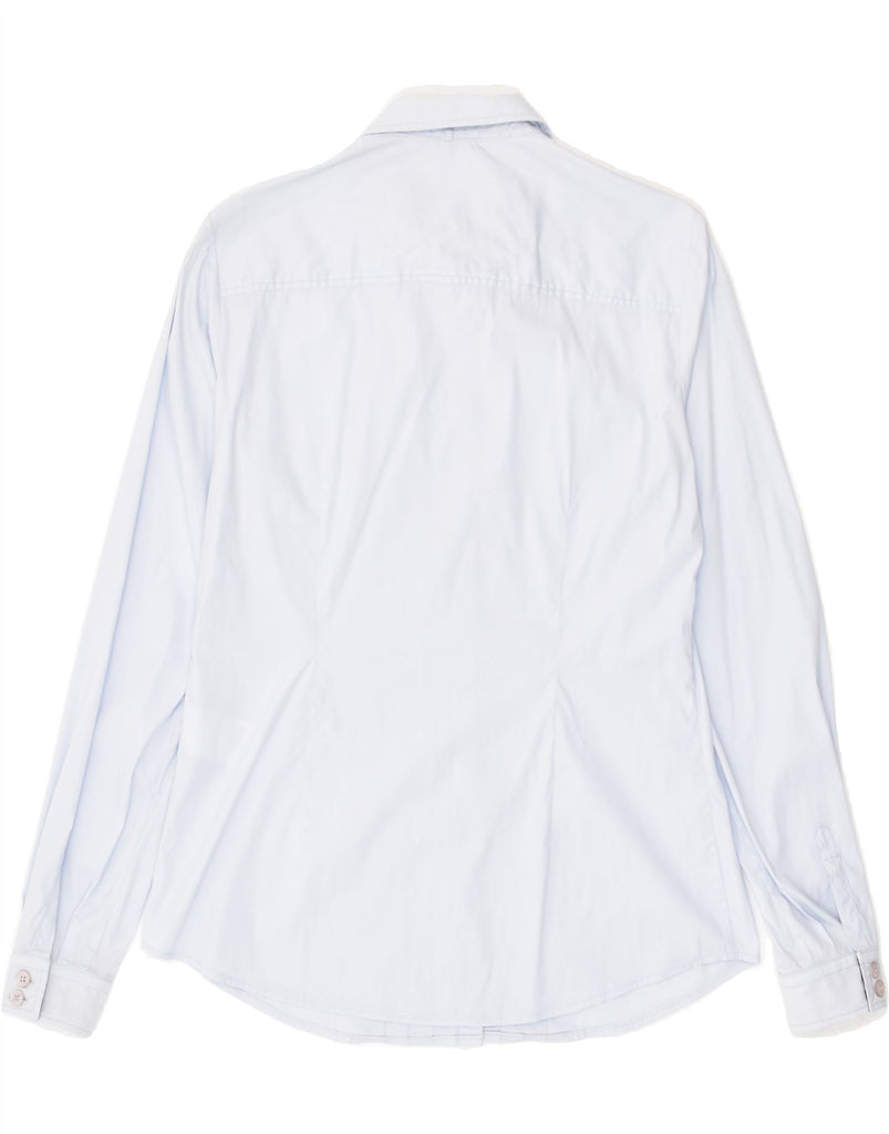 DAKS Womens Tuxedo Shirt UK 8 Small  Blue Cotton | Vintage DAKS | Thrift | Second-Hand DAKS | Used Clothing | Messina Hembry 