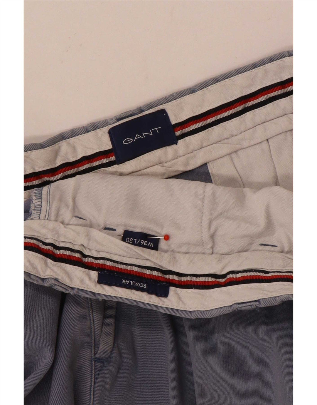 Gant Mens Straight Regular Chino Trousers W36 L30 Blue