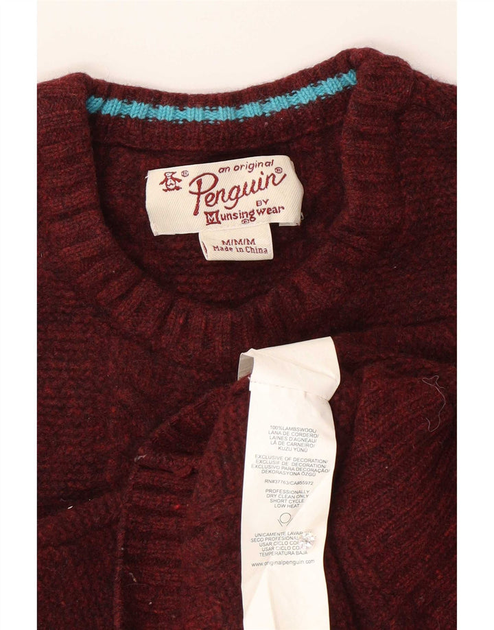 Penguin Womens Regular Fit Crew Neck Jumper Sweater UK 14 Medium Burgundy