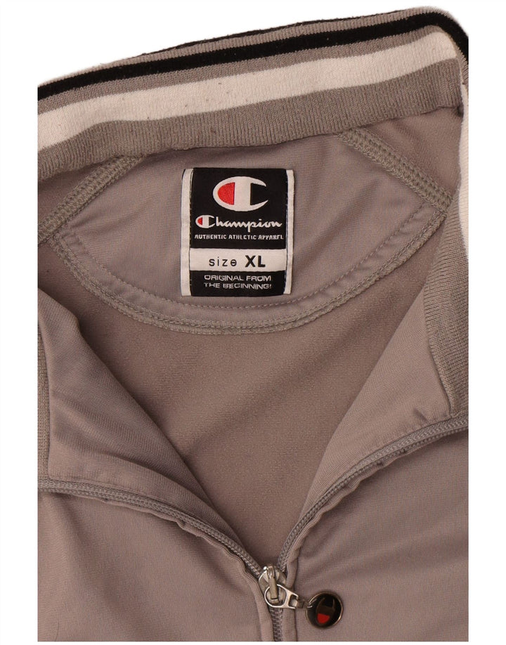 Champion Mens Tracksuit Top Jacket XL Grey Colourblock Polyester