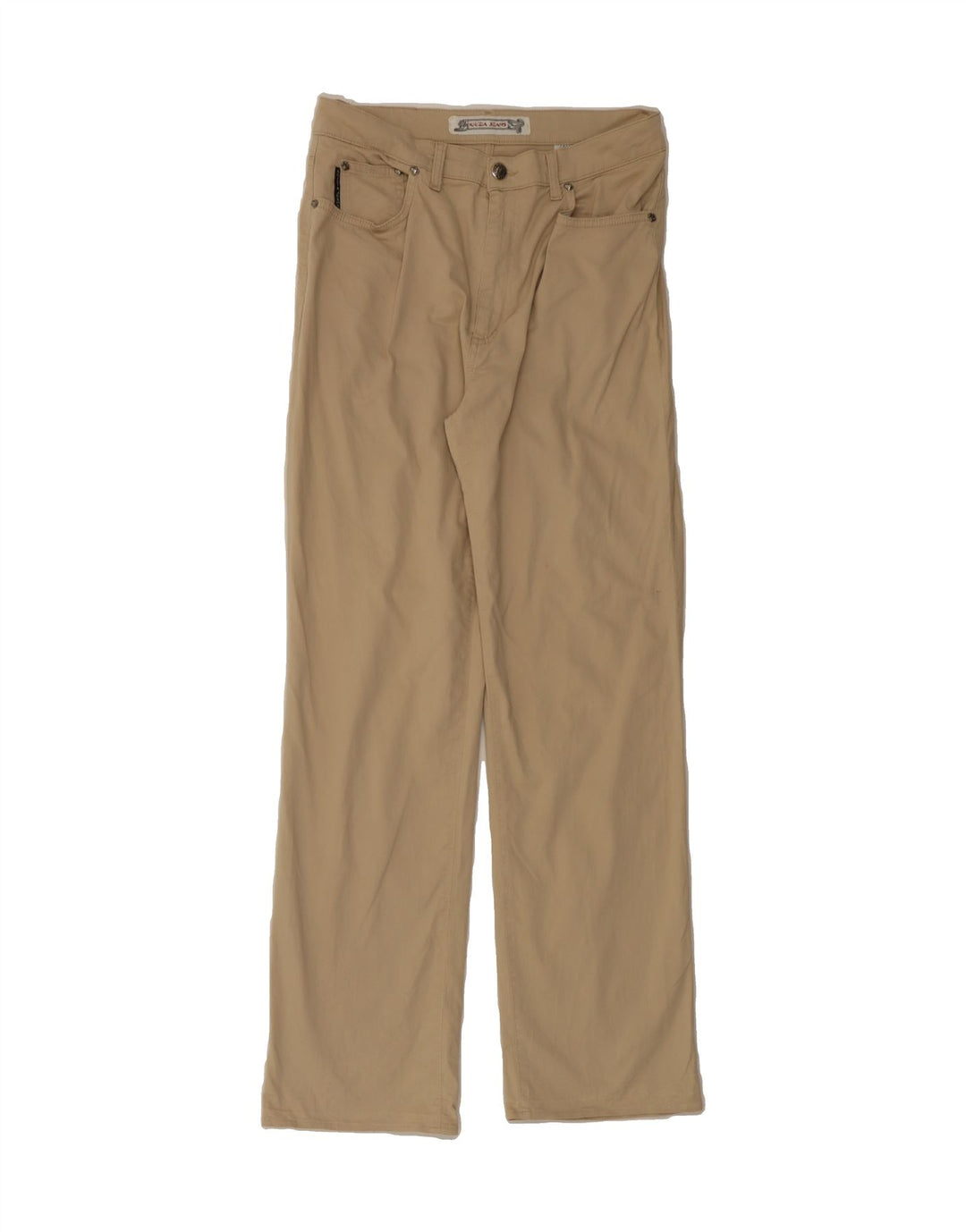 KRIZIA Womens Straight Casual Trousers W32 L29 Beige Cotton Vintage Krizia and Second-Hand Krizia from Messina Hembry 