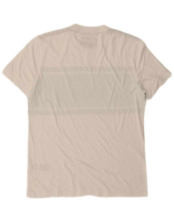 Diadora Mens Graphic T-Shirt Top Medium White Colourblock Cotton