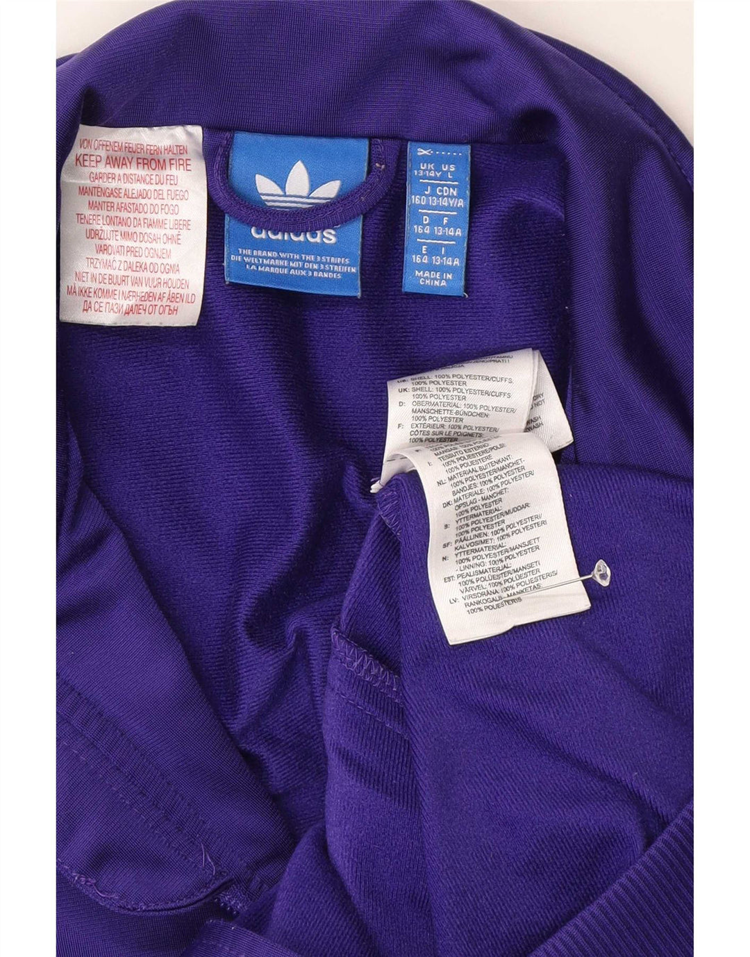 Adidas Girls Tracksuit Top Jacket 13-14 Years Purple Polyester