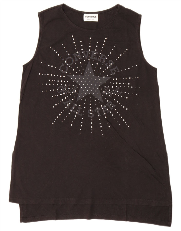 Converse Womens Chuck Taylor Graphic Vest Top UK 12 Medium Black