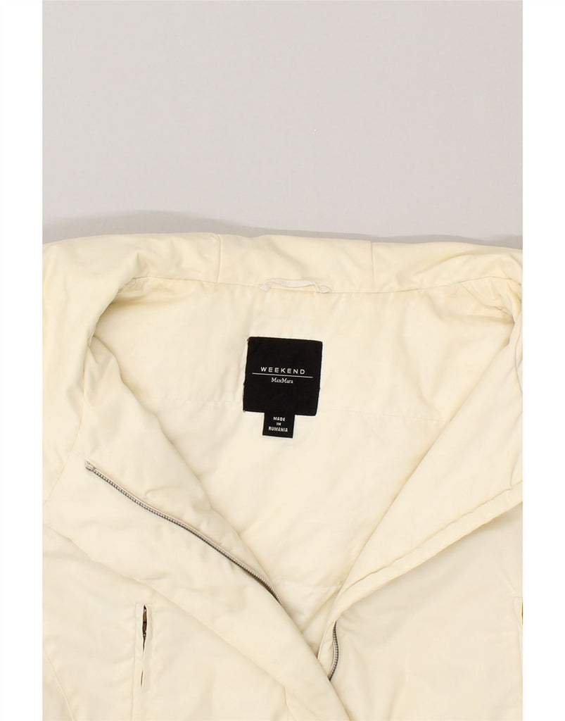 MAX MARA Womens Weekend Hooded Padded Jacket UK 12 Medium Off White | Vintage Max Mara | Thrift | Second-Hand Max Mara | Used Clothing | Messina Hembry 