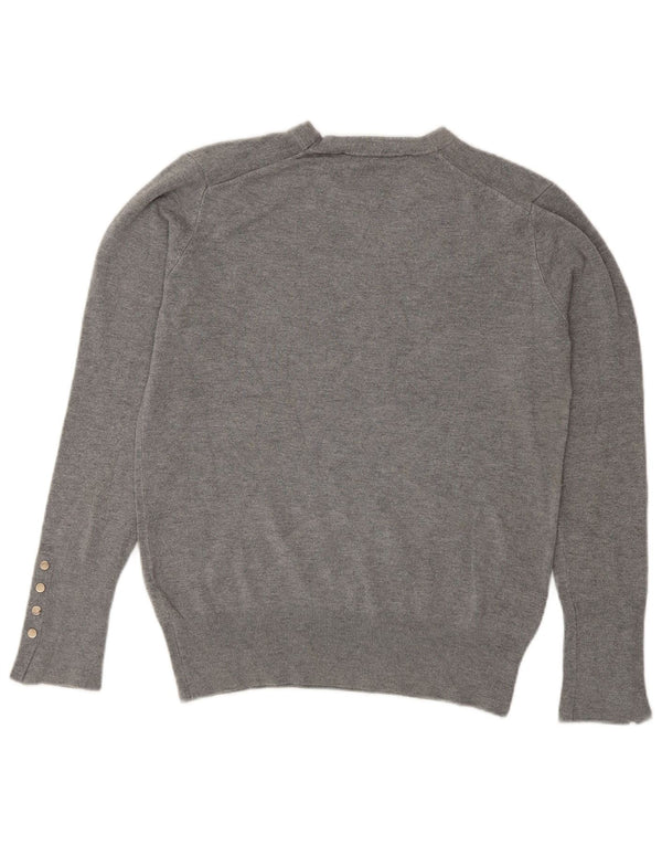 Zara Womens Crew Neck Jumper Sweater UK 14 Large Grey