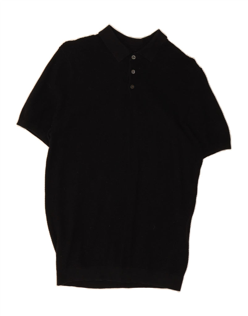 MASSIMO DUTTI Mens Polo Shirt Medium Black Cotton Vintage Massimo Dutti and Second-Hand Massimo Dutti from Messina Hembry 