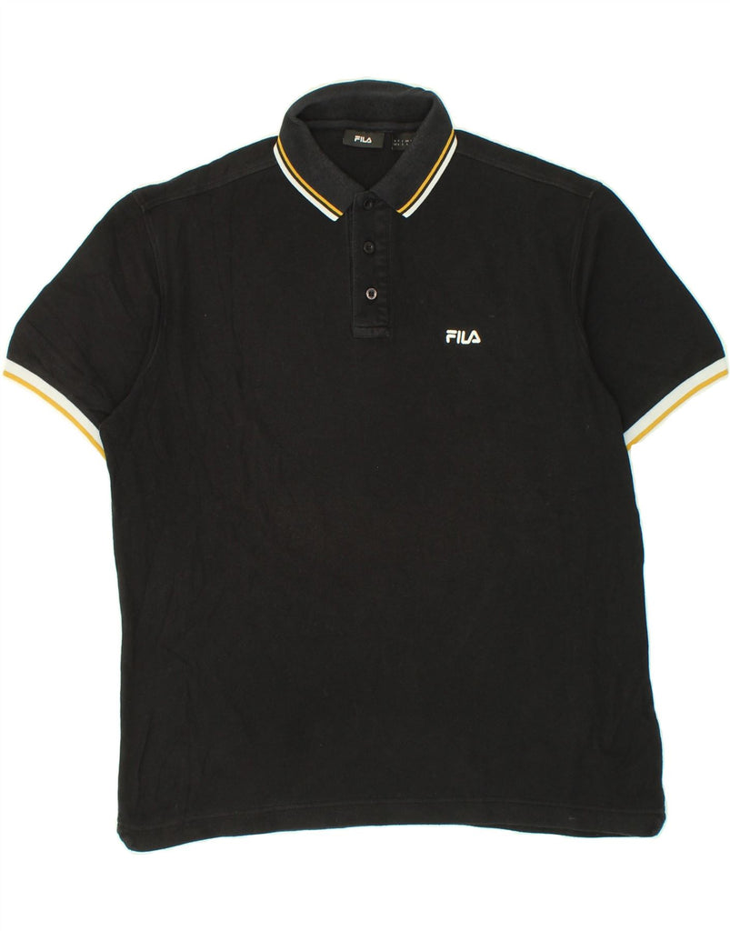 FILA Mens Polo Shirt Large Black Cotton | Vintage Fila | Thrift | Second-Hand Fila | Used Clothing | Messina Hembry 