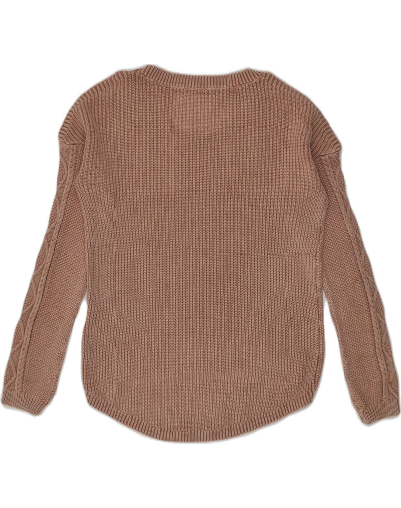 SUPERDRY Womens Crew Neck Jumper Sweater UK 8 Small Brown Cotton | Vintage Superdry | Thrift | Second-Hand Superdry | Used Clothing | Messina Hembry 