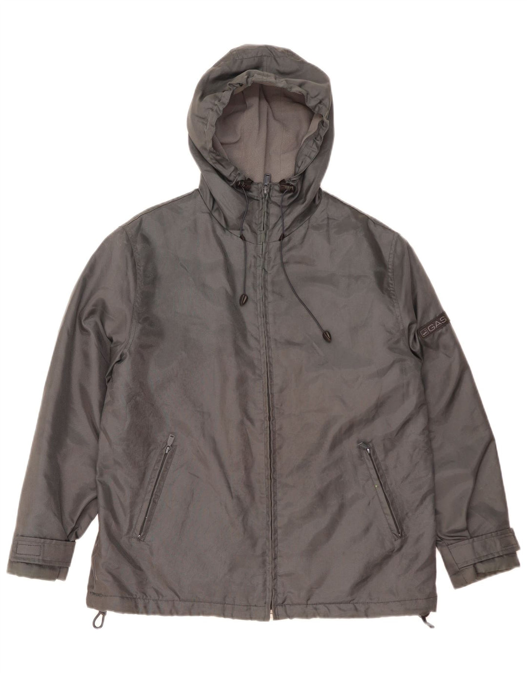 GAS Mens Hooded Windbreaker Jacket UK 38 Medium Grey