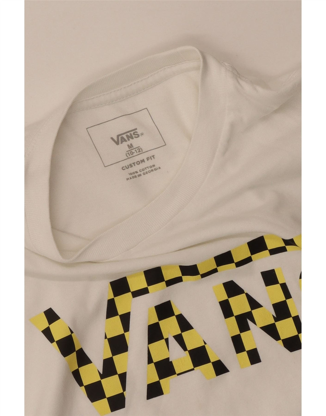 Vans Boys Custom Fit Graphic T-Shirt Top 10-11 Years Medium White Cotton