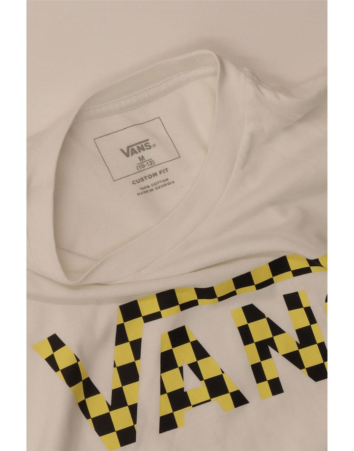 Vans Boys Custom Fit Graphic T-Shirt Top 10-11 Years Medium White Cotton