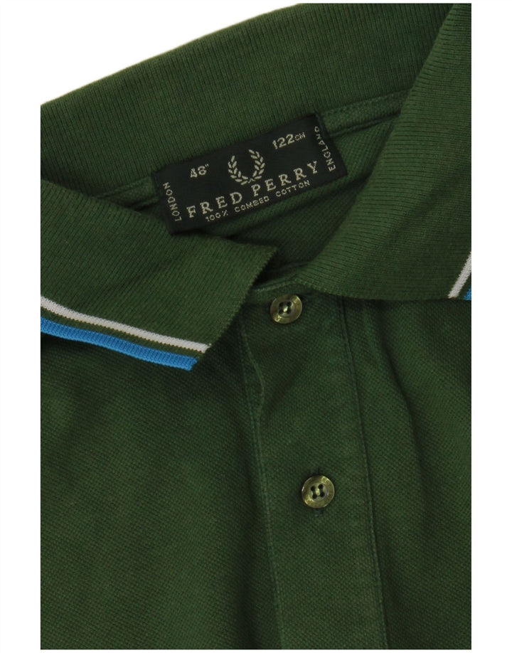 Fred Perry Mens Polo Shirt Large Green Cotton