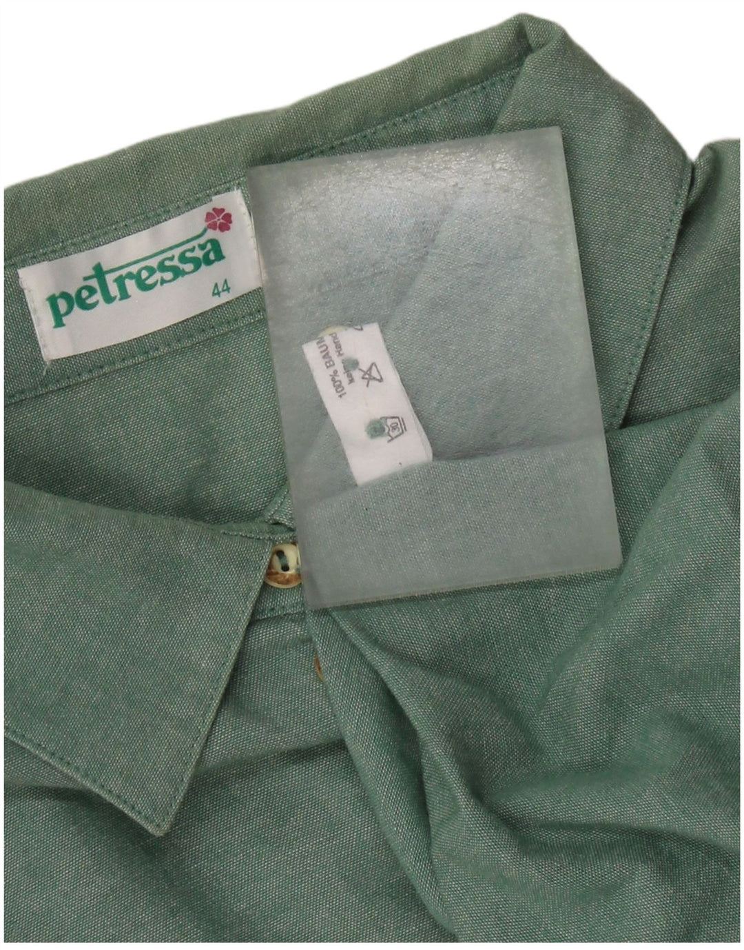 Petressa Womens Loose Fit Shirt EU 44 XL Green Floral Cotton