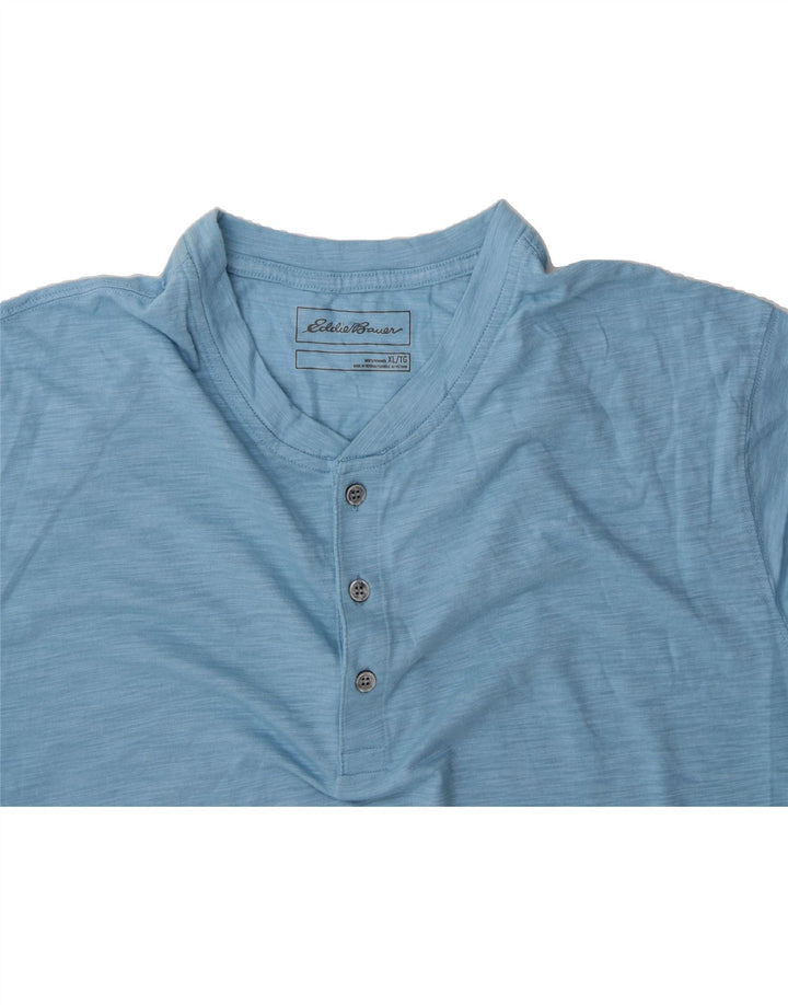 EDDIE BAUER Mens T-Shirt Top XL Blue Flecked Cotton Vintage Eddie Bauer and Second-Hand Eddie Bauer from Messina Hembry 