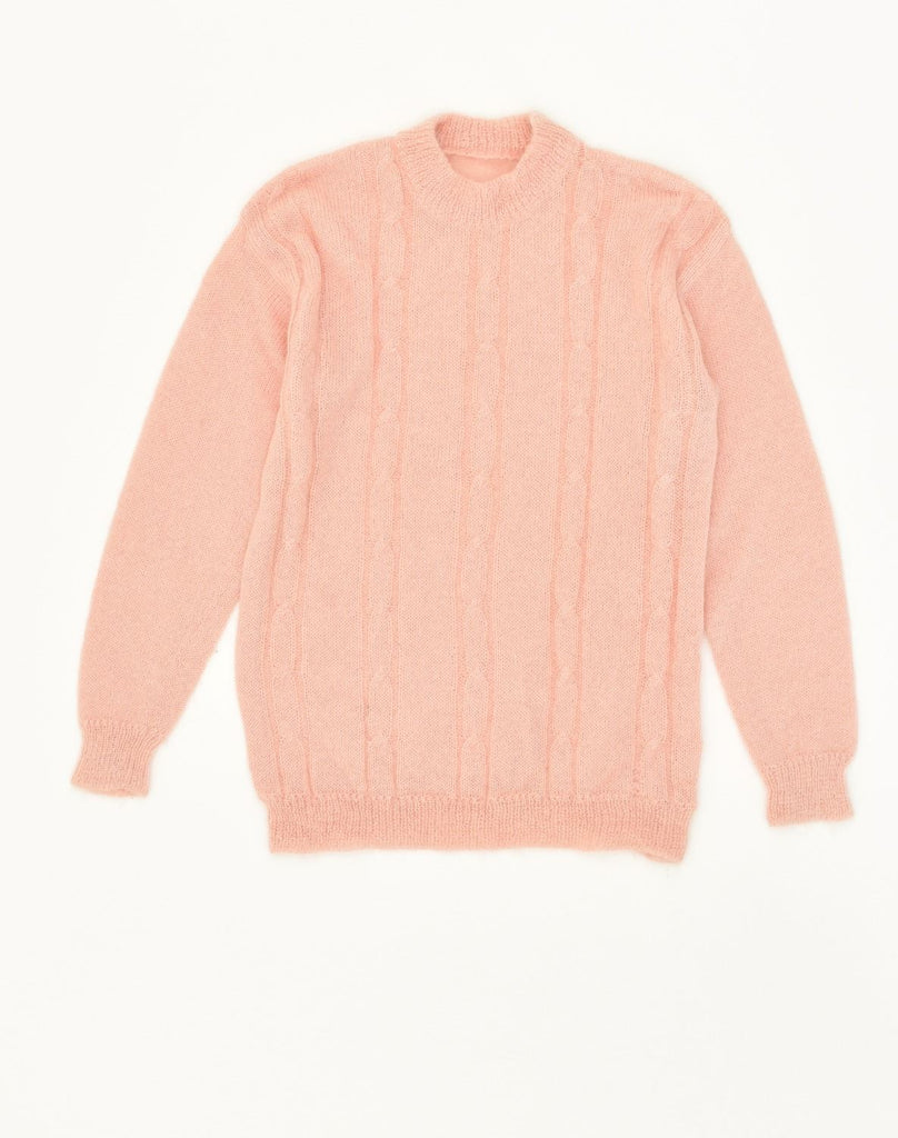 VINTAGE Womens Crew Neck Jumper Sweater UK 12 Medium Pink Wool | Vintage Vintage | Thrift | Second-Hand Vintage | Used Clothing | Messina Hembry 