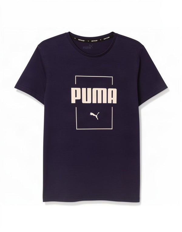 Puma Boys Graphic T-Shirt Top 15-16 Years Navy Blue Cotton