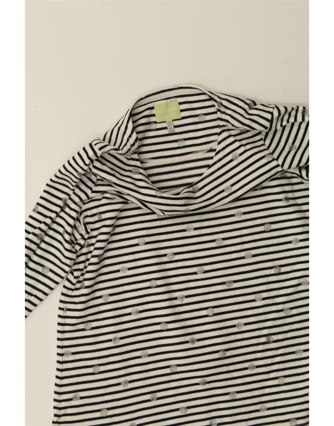 JOULES Womens Top 3/4 Sleeve UK 10 Small  White Striped Cotton Vintage Joules and Second-Hand Joules from Messina Hembry 