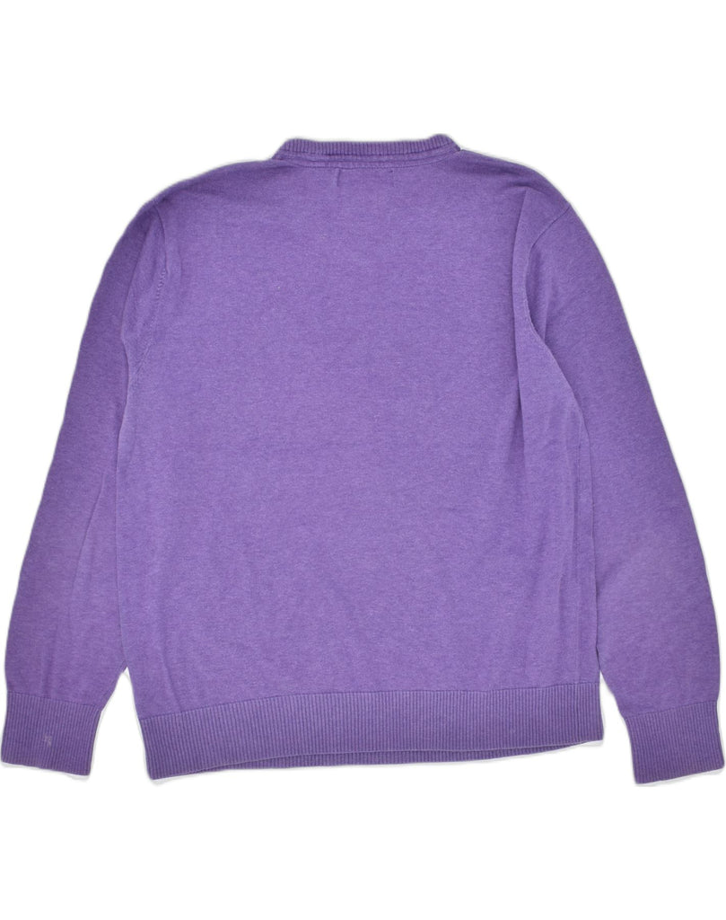 CREW CLOTHING Mens V-Neck Jumper Sweater XL Purple Cotton | Vintage | Thrift | Second-Hand | Used Clothing | Messina Hembry 