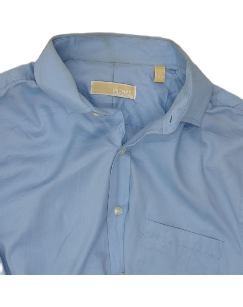 MICHAEL KORS Mens Shirt Size 16 Large Blue Cotton | Vintage Michael Kors | Thrift | Second-Hand Michael Kors | Used Clothing | Messina Hembry 