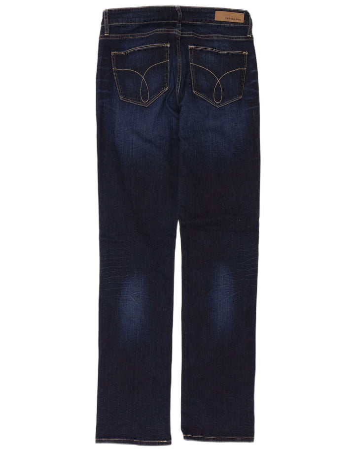 Calvin Klein Womens Straight Jeans W27 L32 Navy Blue Cotton