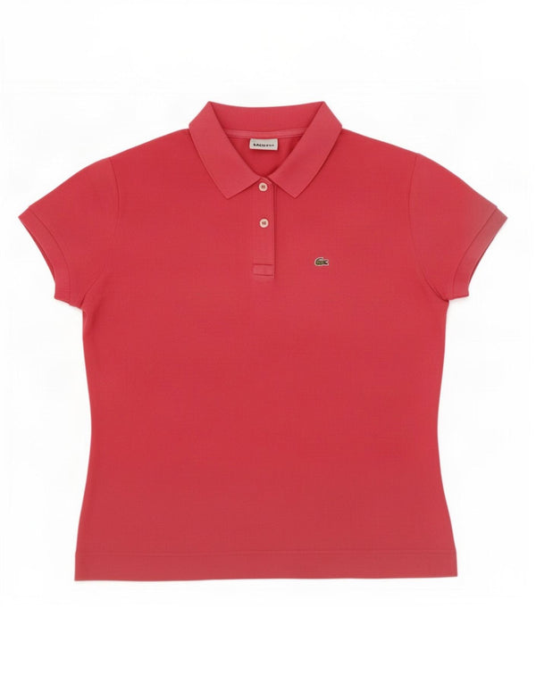 Lacoste Womens Polo Shirt Size 48 XL Pink Cotton