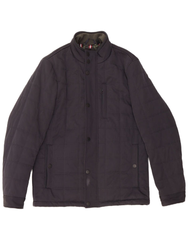 TED BAKER Mens Padded Jacket Size 3 Medium Navy Blue Polyester