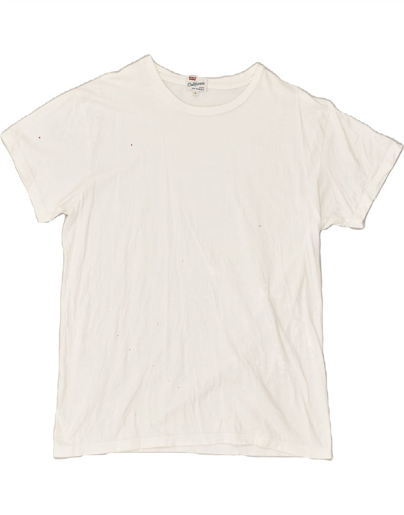 LEVI'S Mens T-Shirt Top Large White Cotton | Vintage Levi's | Thrift | Second-Hand Levi's | Used Clothing | Messina Hembry 