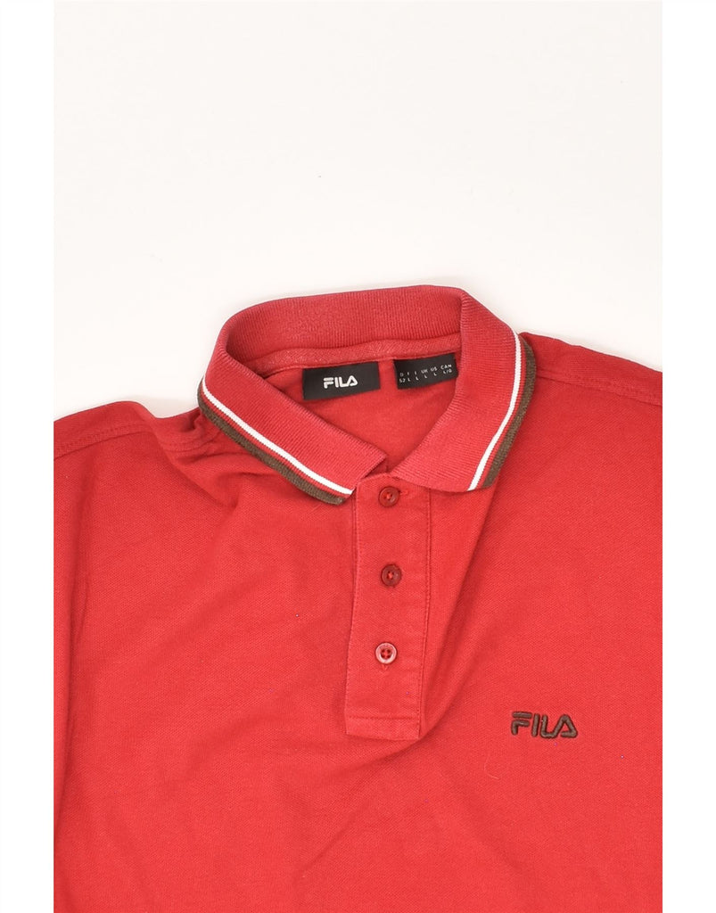 FILA Mens Polo Shirt Large Red Cotton | Vintage Fila | Thrift | Second-Hand Fila | Used Clothing | Messina Hembry 