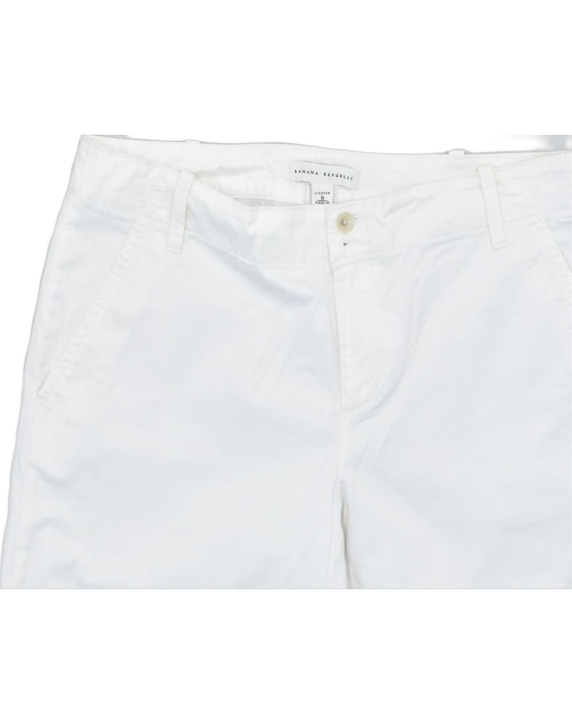 BANANA REPUBLIC Womens Chino Shorts US 6 Medium W32 White Cotton | Vintage | Thrift | Second-Hand | Used Clothing | Messina Hembry 