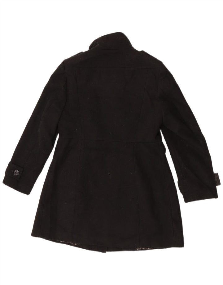 Marks & Spencer Womens Petite Pea Coat UK 10 Small  Black Polyester