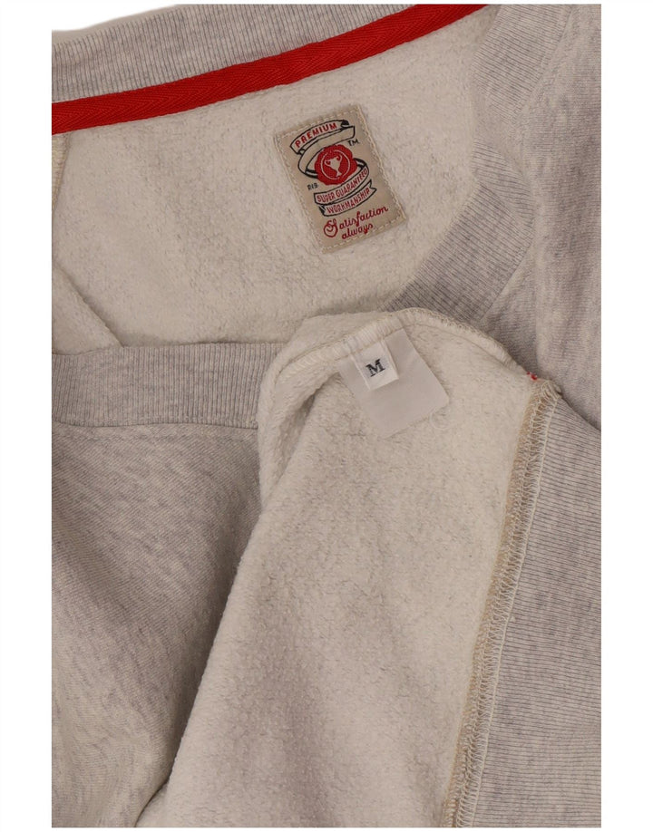 Vintage Womens Graphic Sweatshirt Jumper UK 14 Medium Grey Flecked
