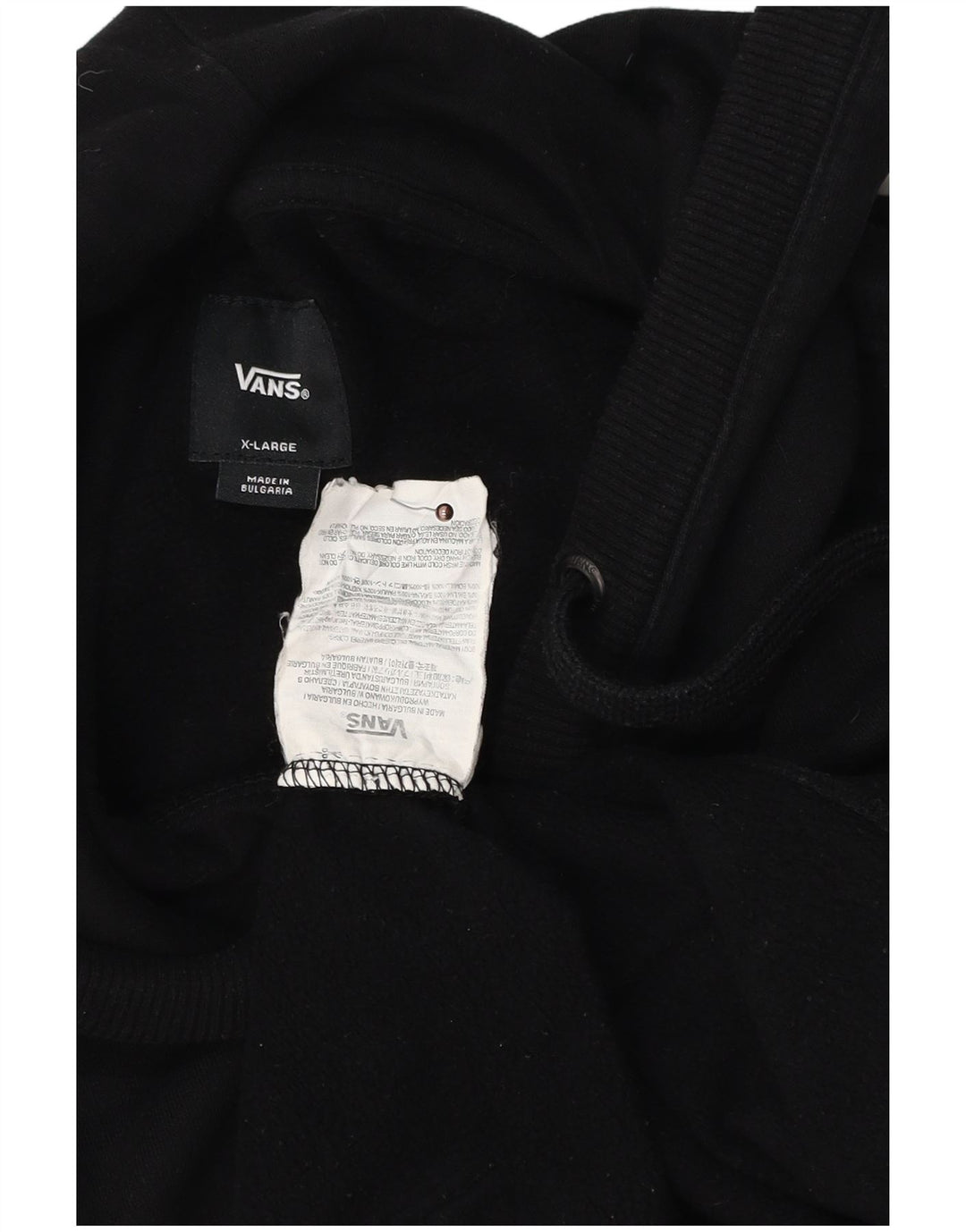 VANS Mens Graphic Hoodie Jumper XL Black Cotton