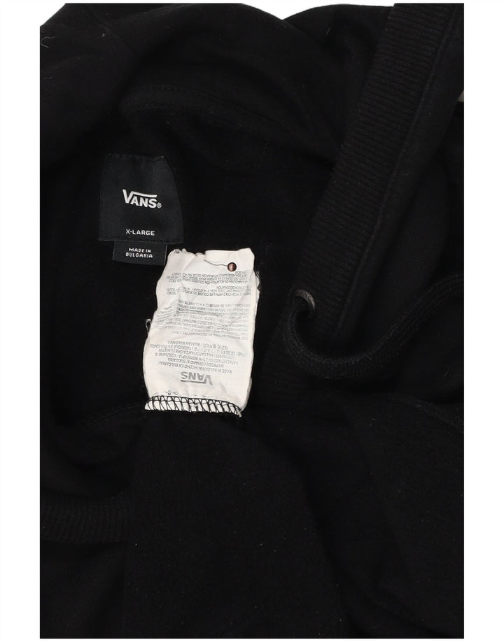 VANS Mens Graphic Hoodie Jumper XL Black Cotton