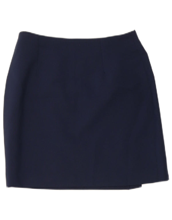 Vintage Womens Mini Wrap Skirt W26 Small Navy Blue